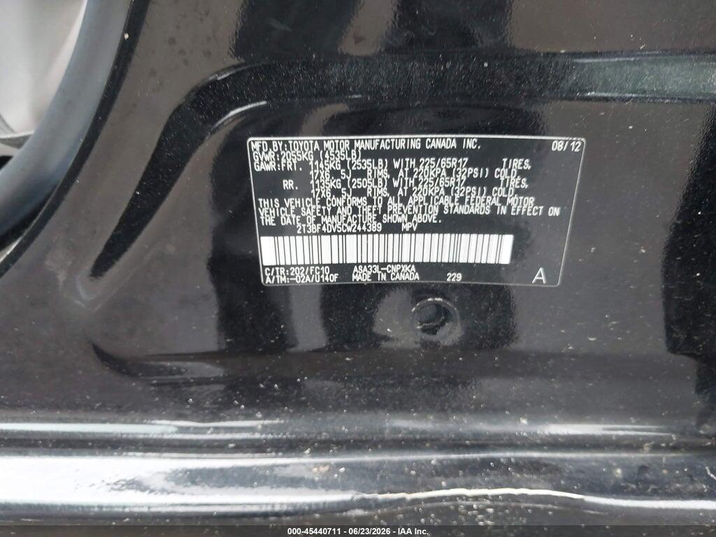 2T3BF4DV5CW244389 2012 TOYOTA RAV4 photo no. 9
