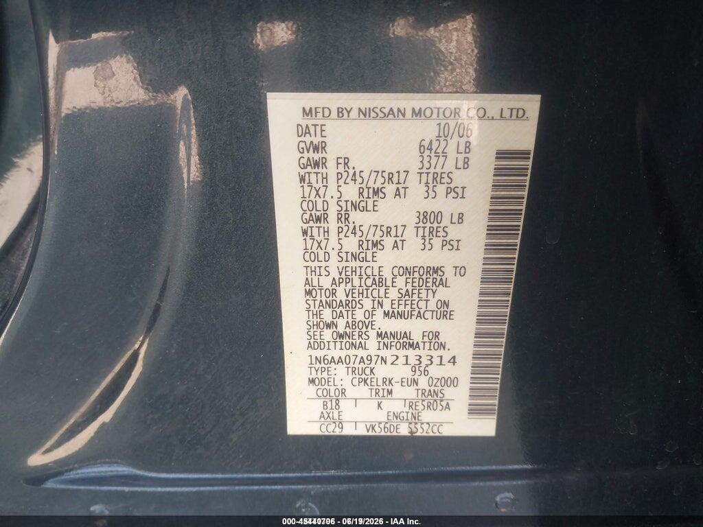1N6AA07A97N213314 2007 NISSAN TITAN photo no. 7