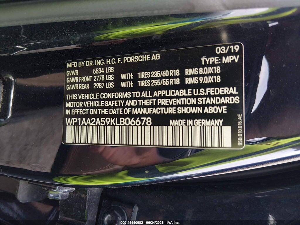 WP1AA2A59KLB06678 2019 PORSCHE MACAN photo no. 9