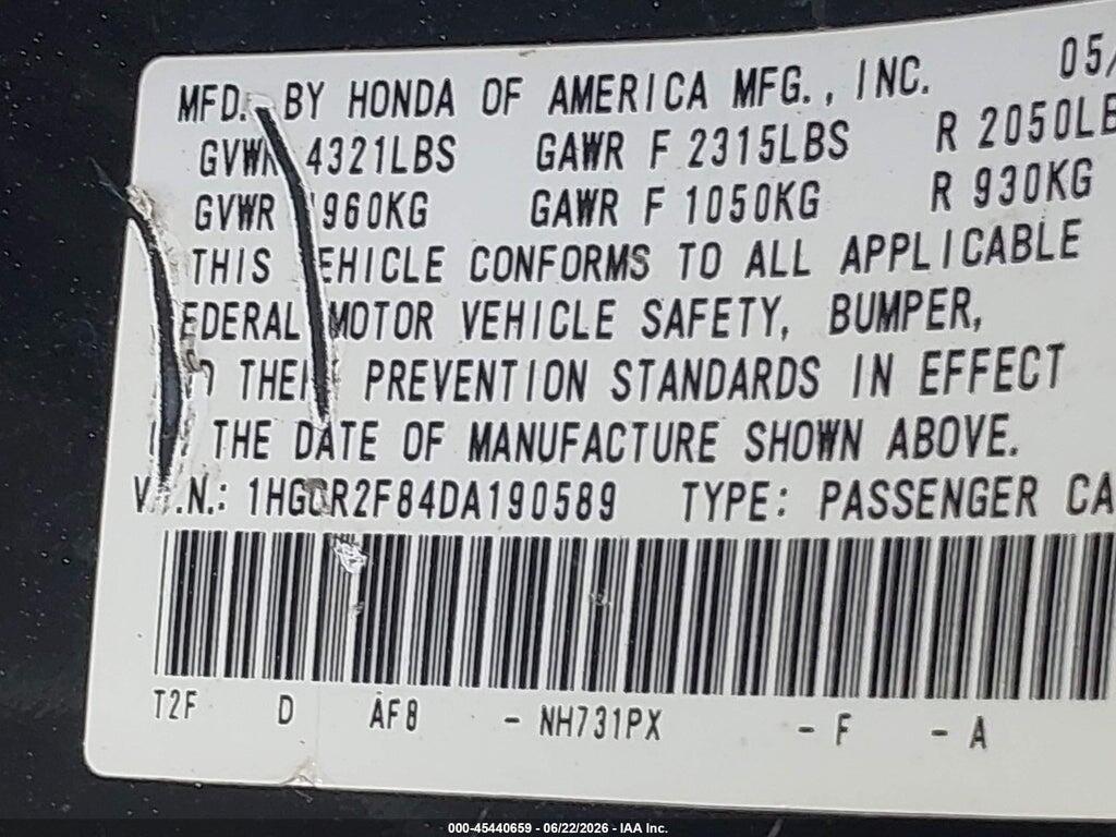 1HGCR2F84DA190589 2013 HONDA ACCORD photo no. 9