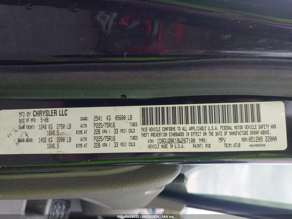 1D8GU28K18W267100 2008 DODGE NITRO photo no. 9