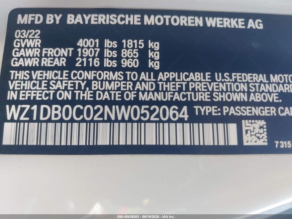WZ1DB0C02NW052064 2022 TOYOTA GR SUPRA photo no. 9