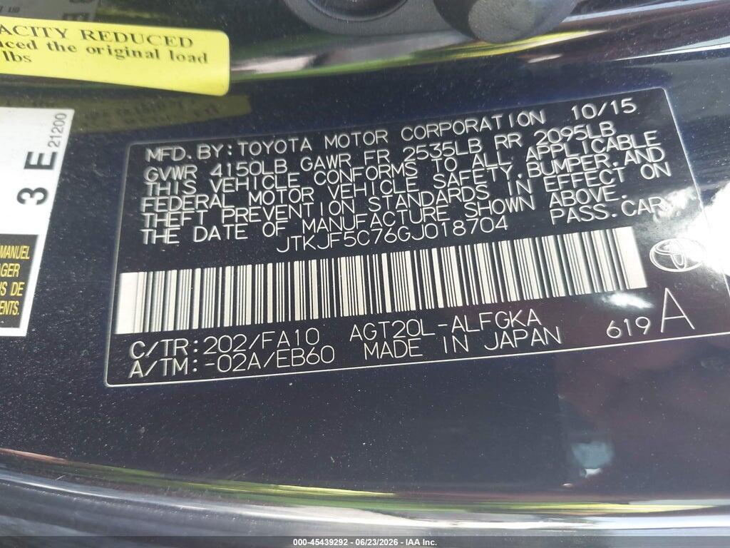 JTKJF5C76GJ018704 2016 SCION TC photo no. 9