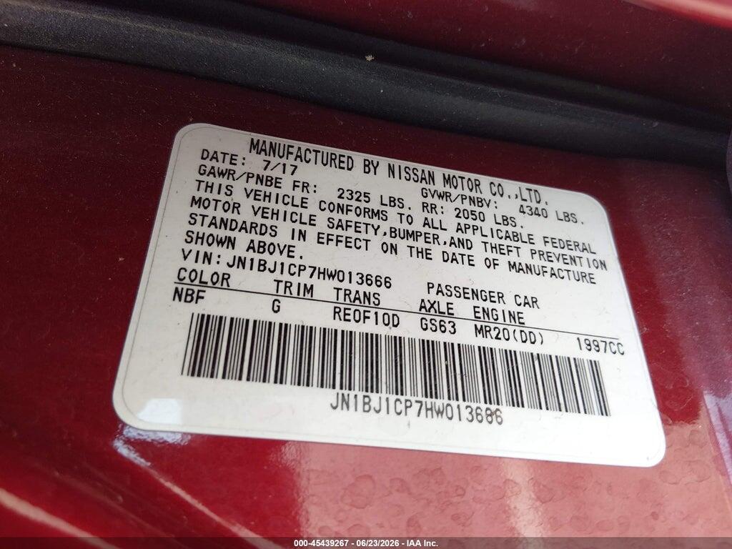 JN1BJ1CP7HW013666 2017 NISSAN ROGUE SPORT photo no. 9