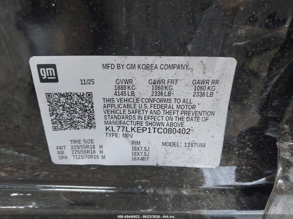 KL77LKEP1TC080402 2026 CHEVROLET TRAX photo no. 9