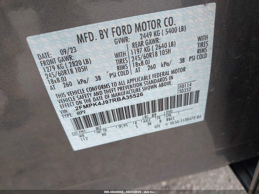 2FMPK4J97RBA35526 2024 FORD EDGE photo no. 9
