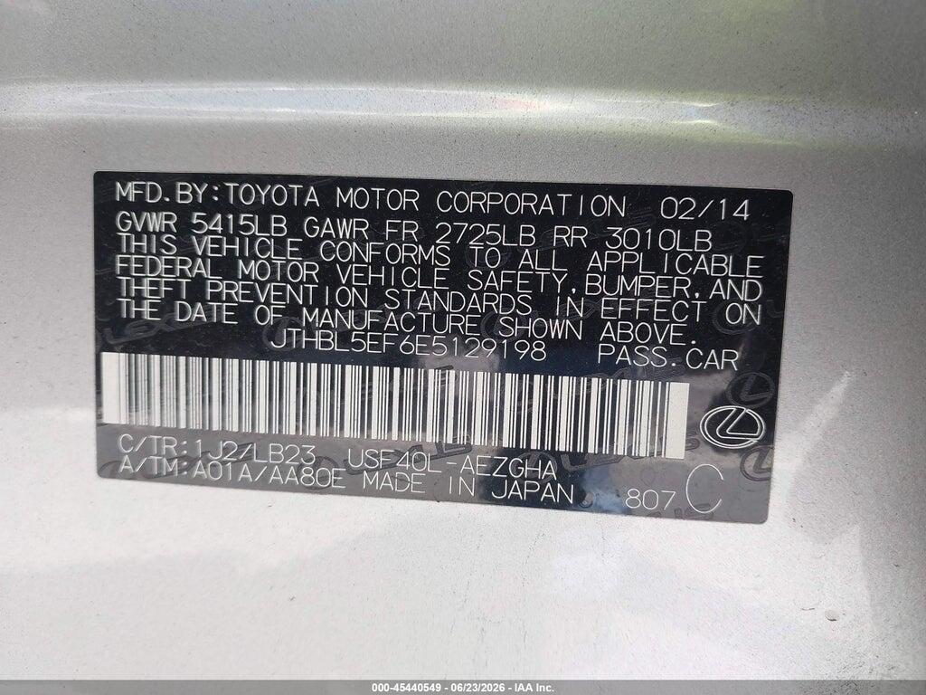 JTHBL5EF6E5129198 2014 LEXUS LS 460 photo no. 9