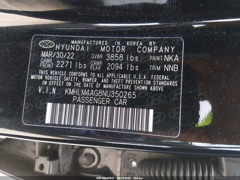 KMHLM4AG8NU350265 2022 HYUNDAI ELANTRA photo no. 9