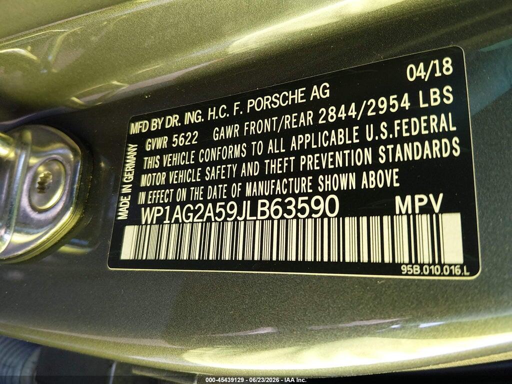 WP1AG2A59JLB63590 2018 PORSCHE MACAN photo no. 9