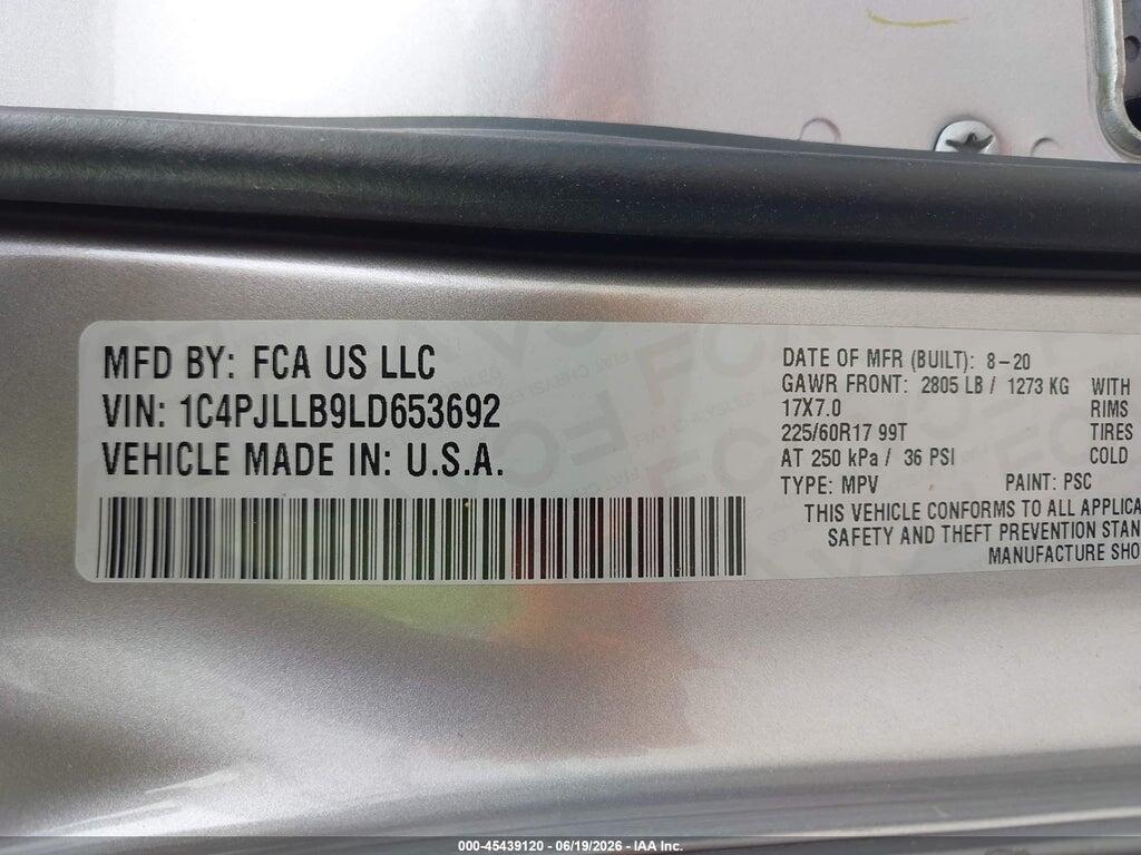 1C4PJLLB9LD653692 2020 JEEP CHEROKEE photo no. 9