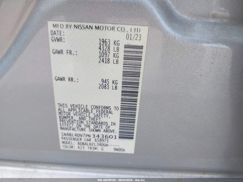 1N4BL4DV7PN343601 2023 NISSAN ALTIMA photo no. 9