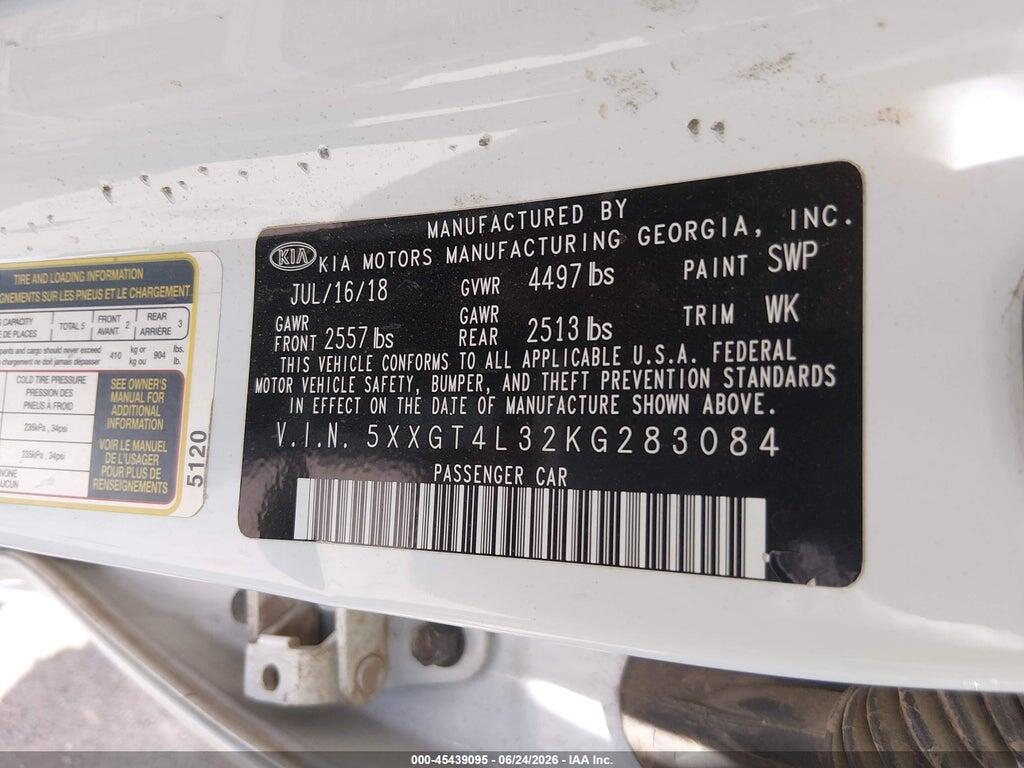 5XXGT4L32KG283084 2019 KIA OPTIMA photo no. 9