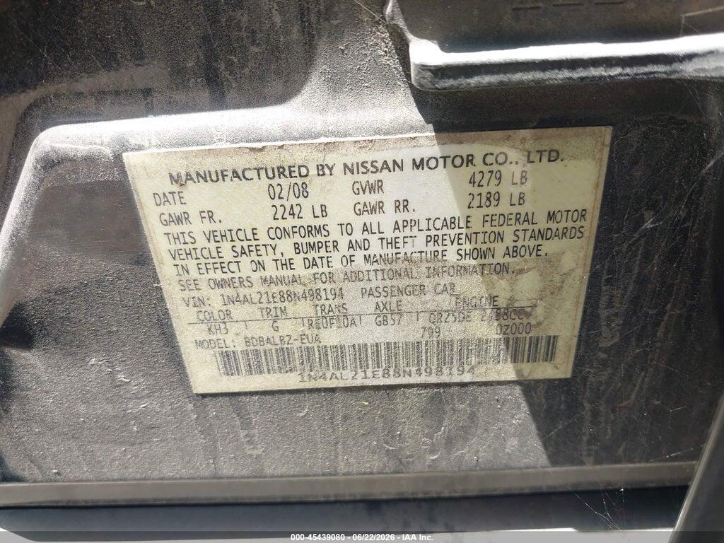 1N4AL21E88N498194 2008 NISSAN ALTIMA photo no. 9