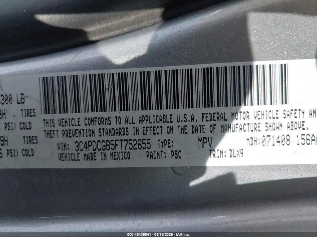 3C4PDCGB5FT752655 2015 DODGE JOURNEY photo no. 9