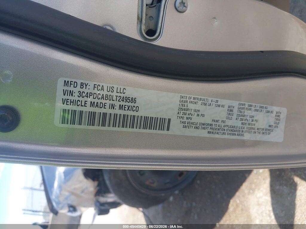 3C4PDCAB0LT249586 2020 DODGE JOURNEY photo no. 9