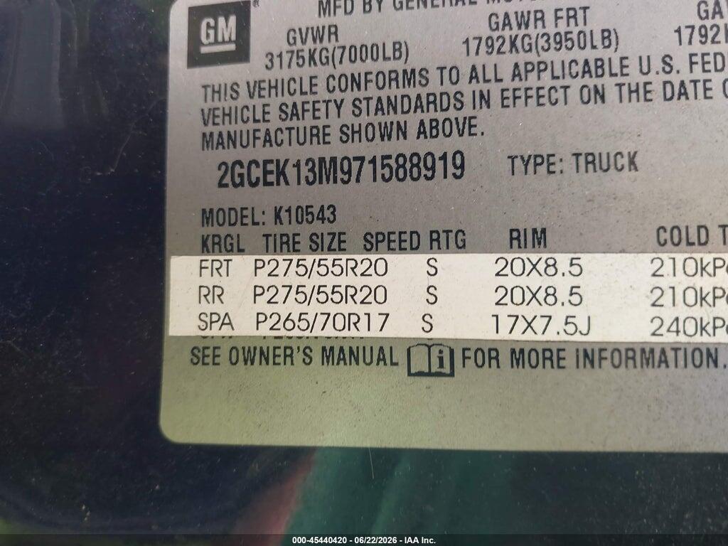 2GCEK13M971588919 2007 CHEVROLET SILVERADO 1500 photo no. 9