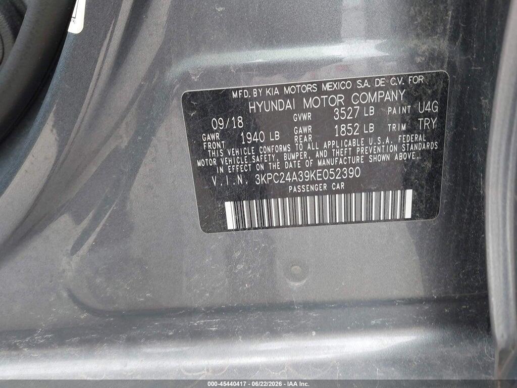 3KPC24A39KE052390 2019 HYUNDAI ACCENT photo no. 9