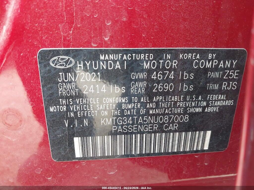 KMTG34TA5NU087008 2022 GENESIS G70 photo no. 9