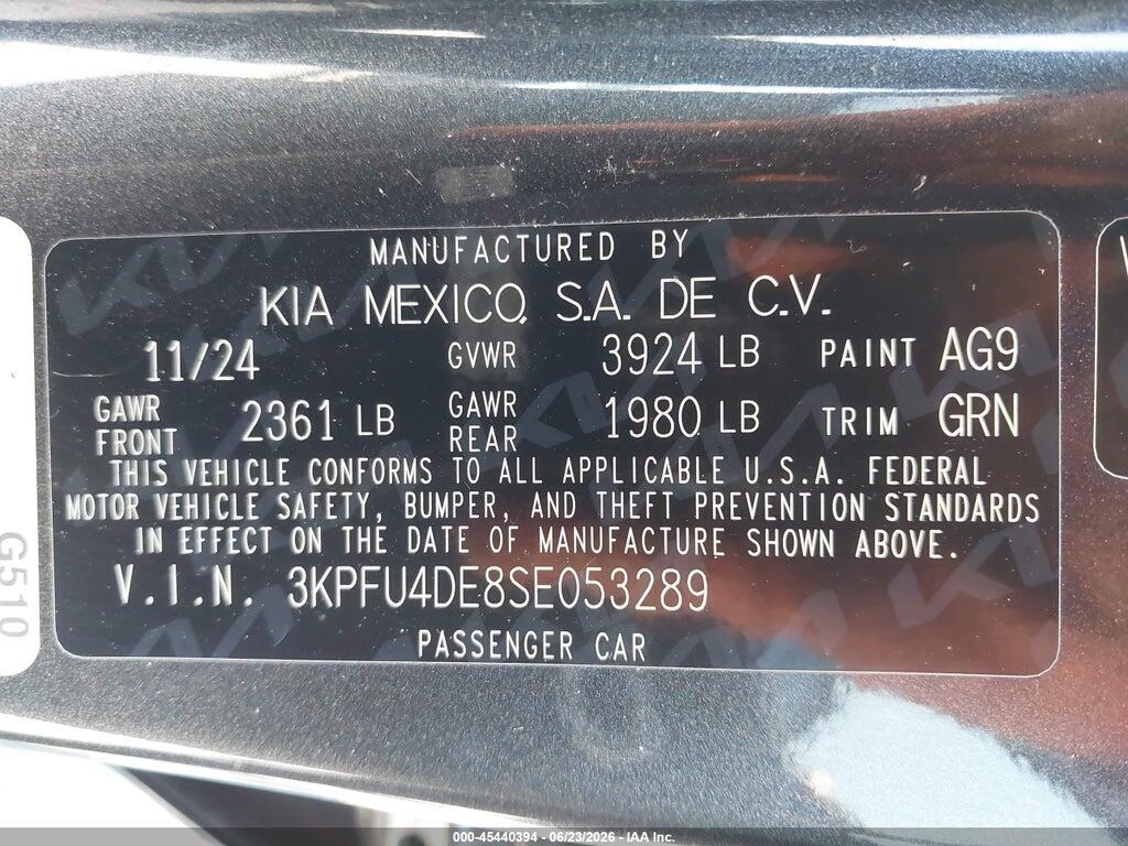 3KPFU4DE8SE053289 2025 KIA K4 photo no. 9