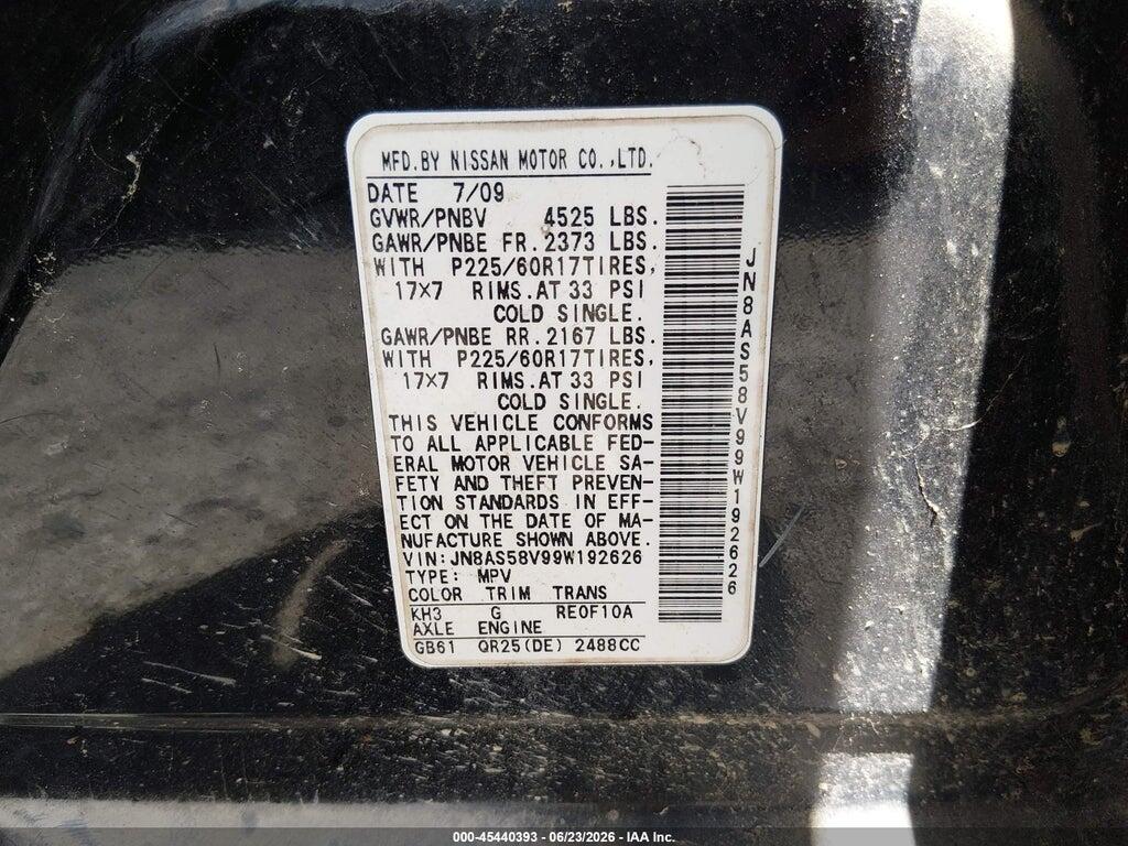 JN8AS58V99W192626 2009 NISSAN ROGUE photo no. 9