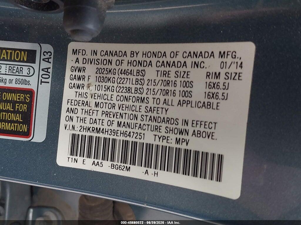 2HKRM4H39EH647251 2014 HONDA CR-V photo no. 9