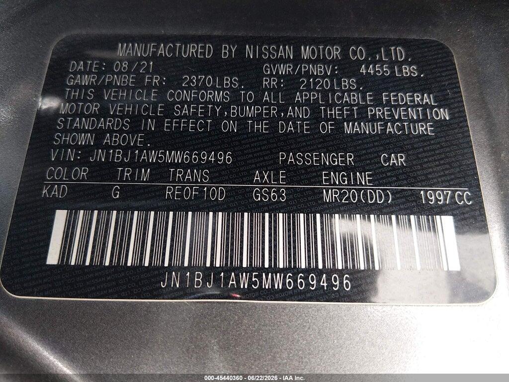 JN1BJ1AW5MW669496 2021 NISSAN ROGUE SPORT photo no. 9