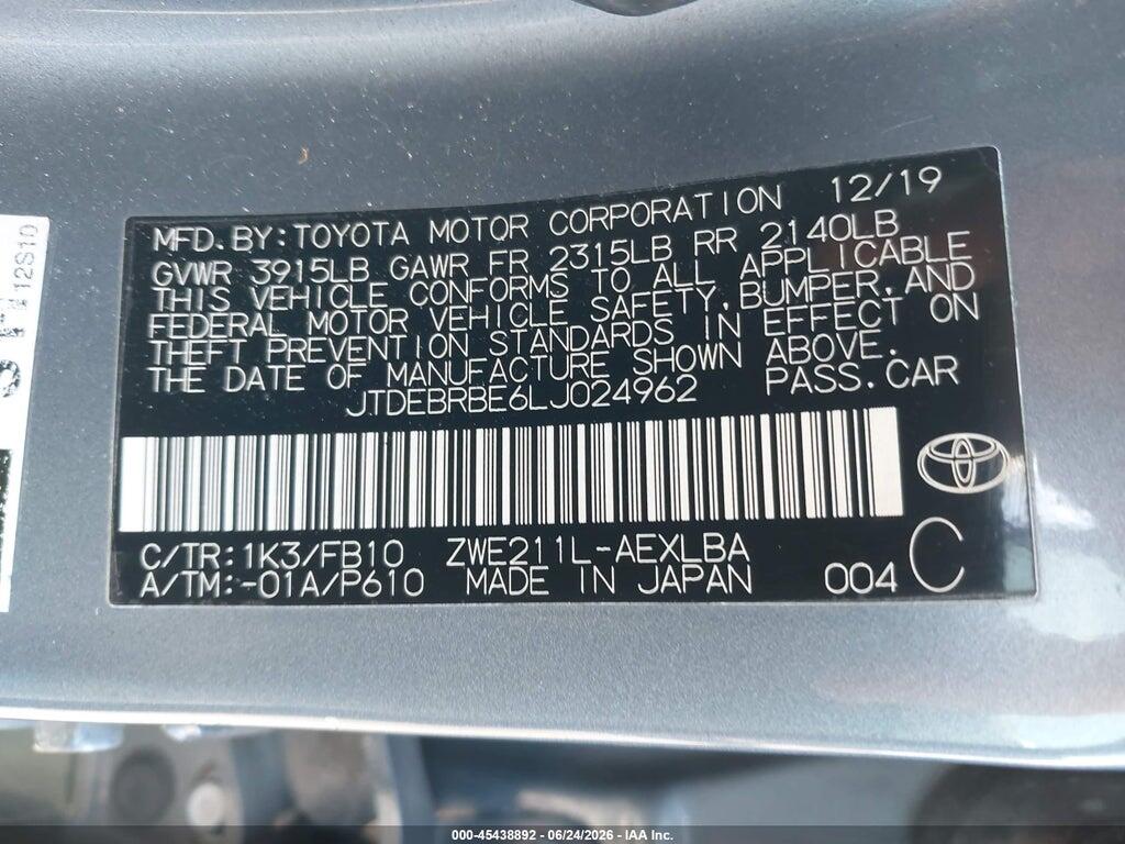 JTDEBRBE6LJ024962 2020 TOYOTA COROLLA photo no. 9