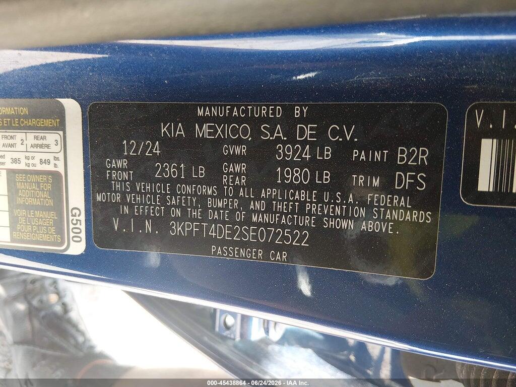 3KPFT4DE2SE072522 2025 KIA K4 photo no. 9