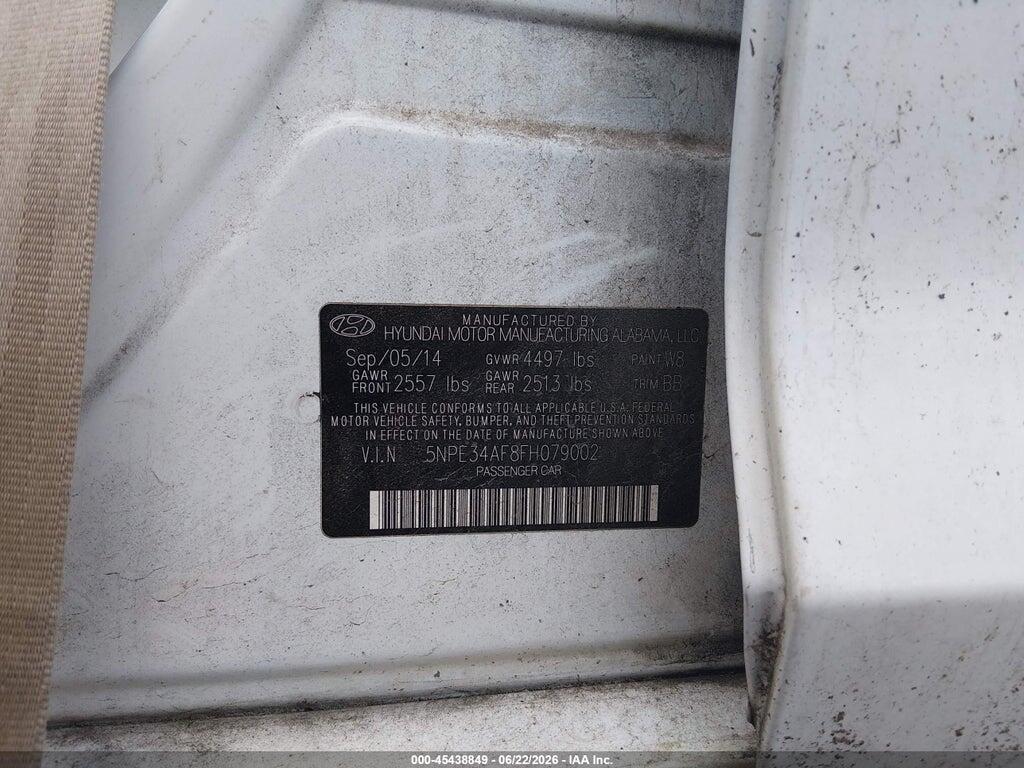 5NPE34AF8FH079002 2015 HYUNDAI SONATA photo no. 9