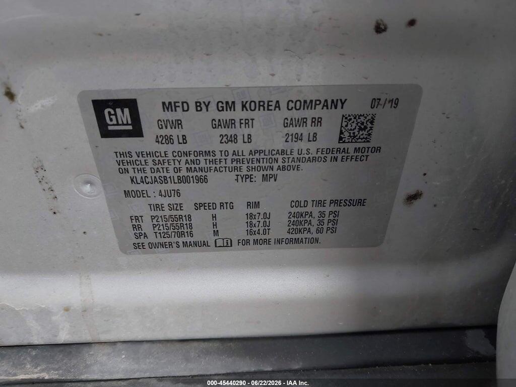 KL4CJASB1LB001966 2020 BUICK ENCORE photo no. 9