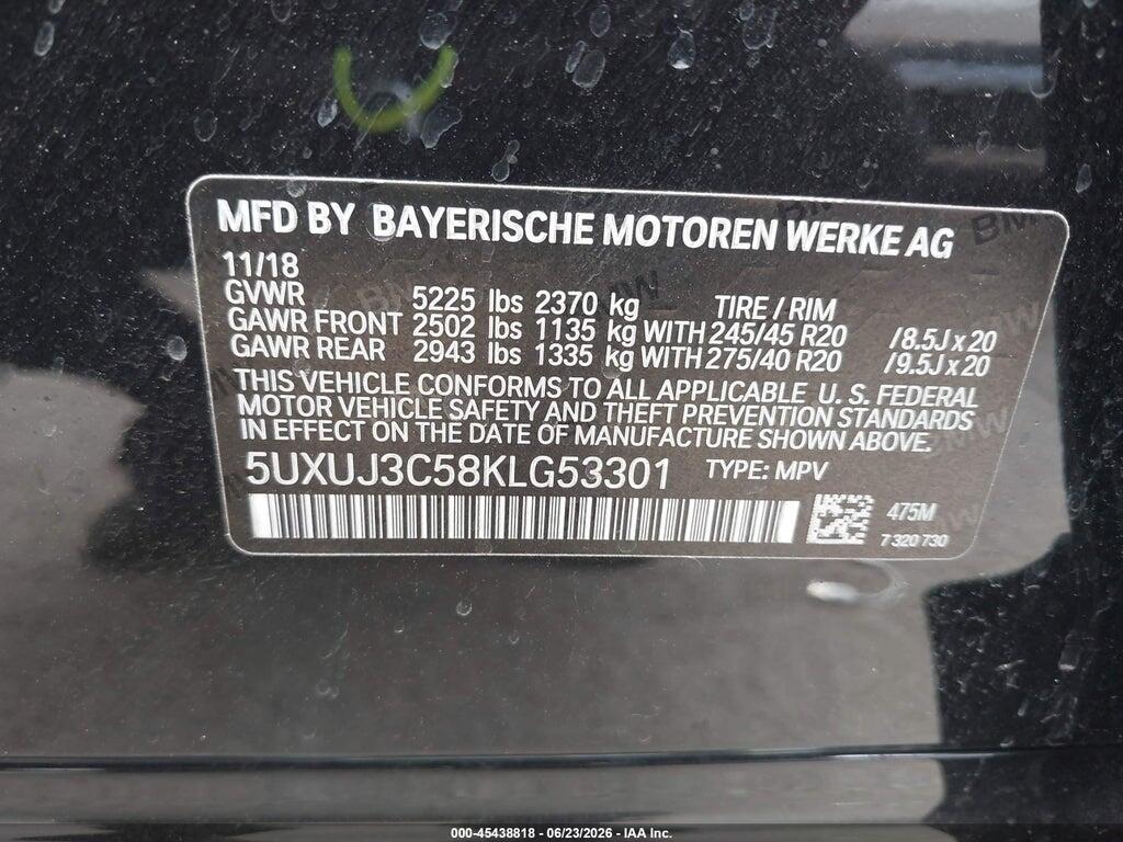 5UXUJ3C58KLG53301 2019 BMW X4 photo no. 9
