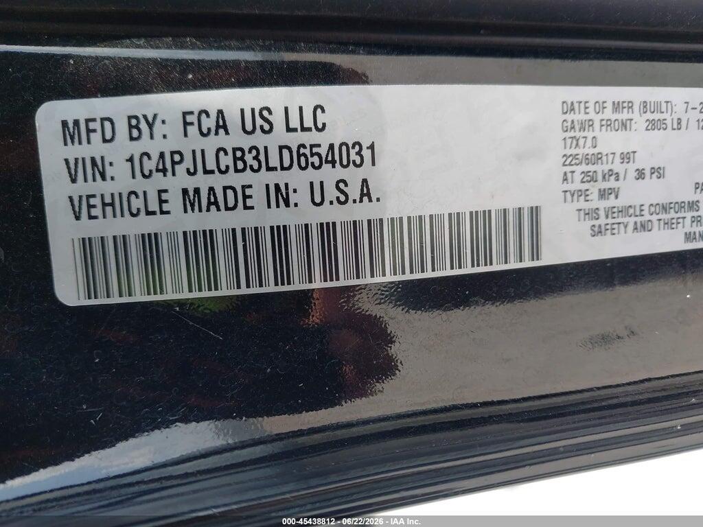 1C4PJLCB3LD654031 2020 JEEP CHEROKEE photo no. 9