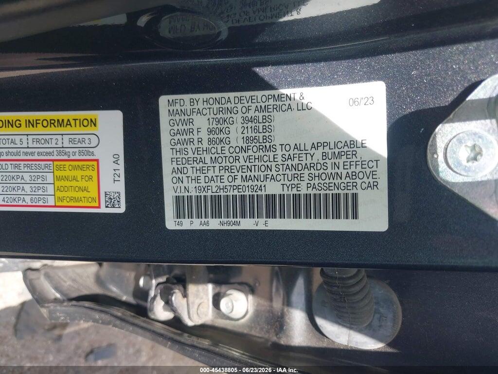19XFL2H57PE019241 2023 HONDA CIVIC photo no. 9
