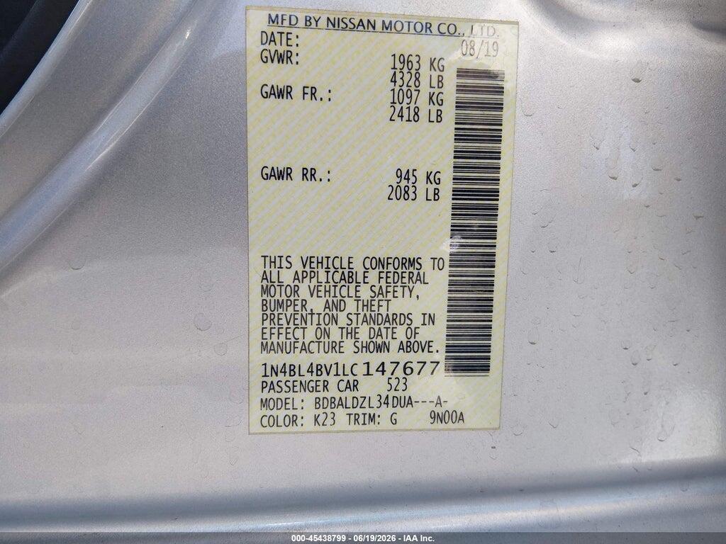 1N4BL4BV1LC147677 2020 NISSAN ALTIMA photo no. 9