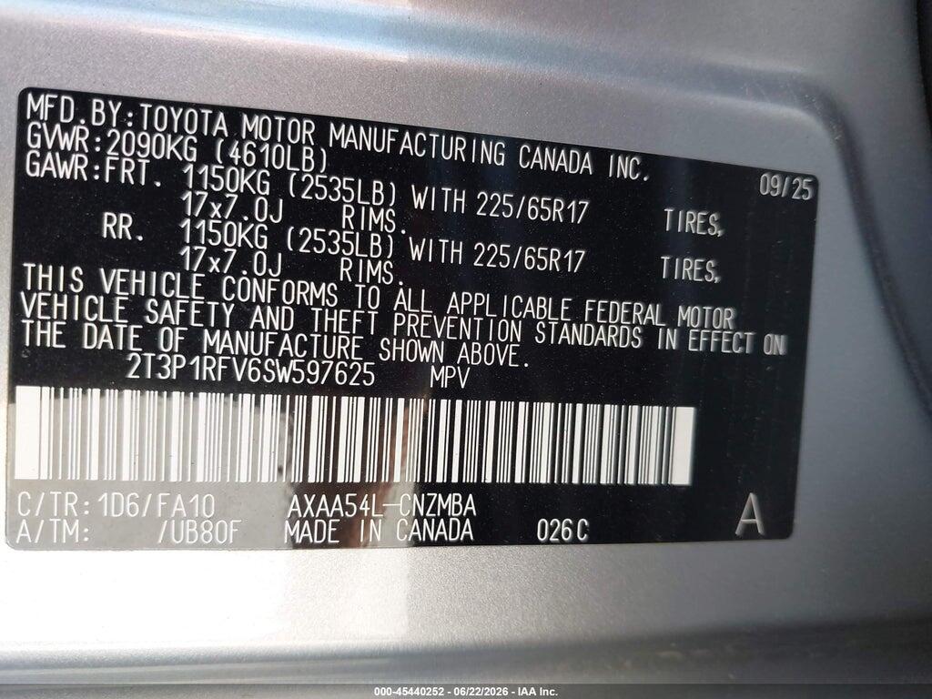 2T3P1RFV6SW597625 2025 TOYOTA RAV4 photo no. 9
