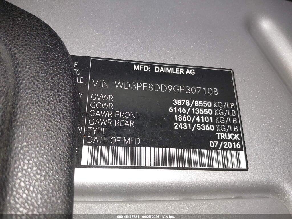 WD3PE8DD9GP307108 2016 MERCEDES-BENZ SPRINTER 2500 photo no. 9