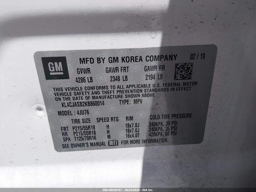 KL4CJASB2KB860014 2019 BUICK ENCORE photo no. 9