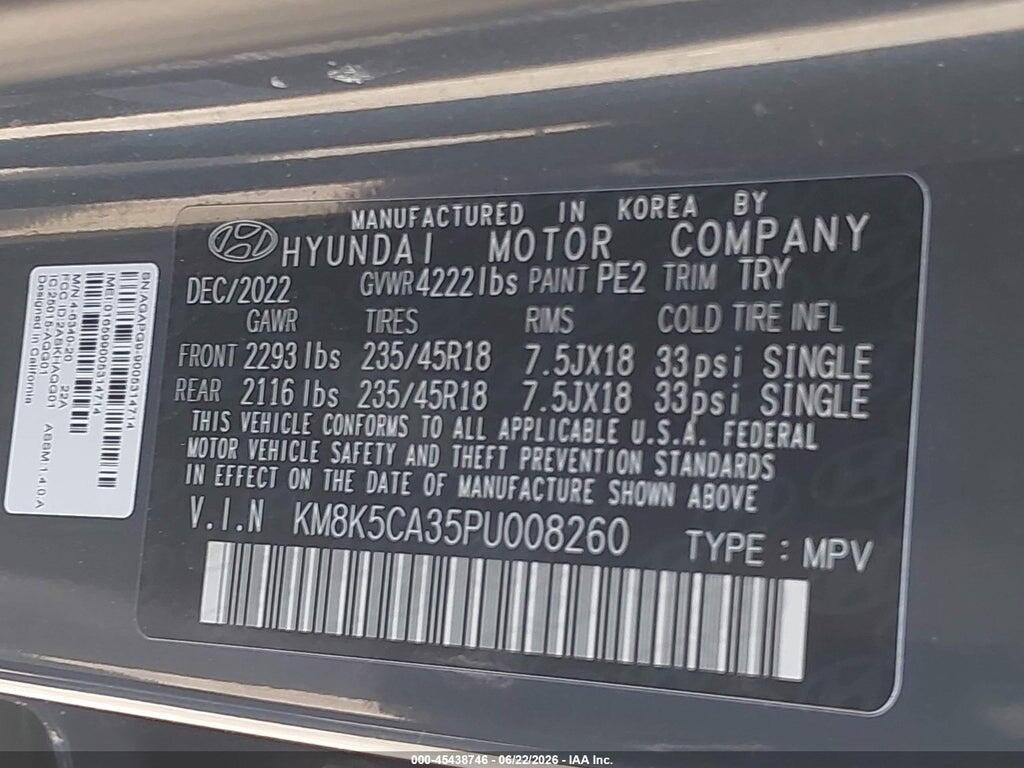 KM8K5CA35PU008260 2023 HYUNDAI KONA photo no. 9