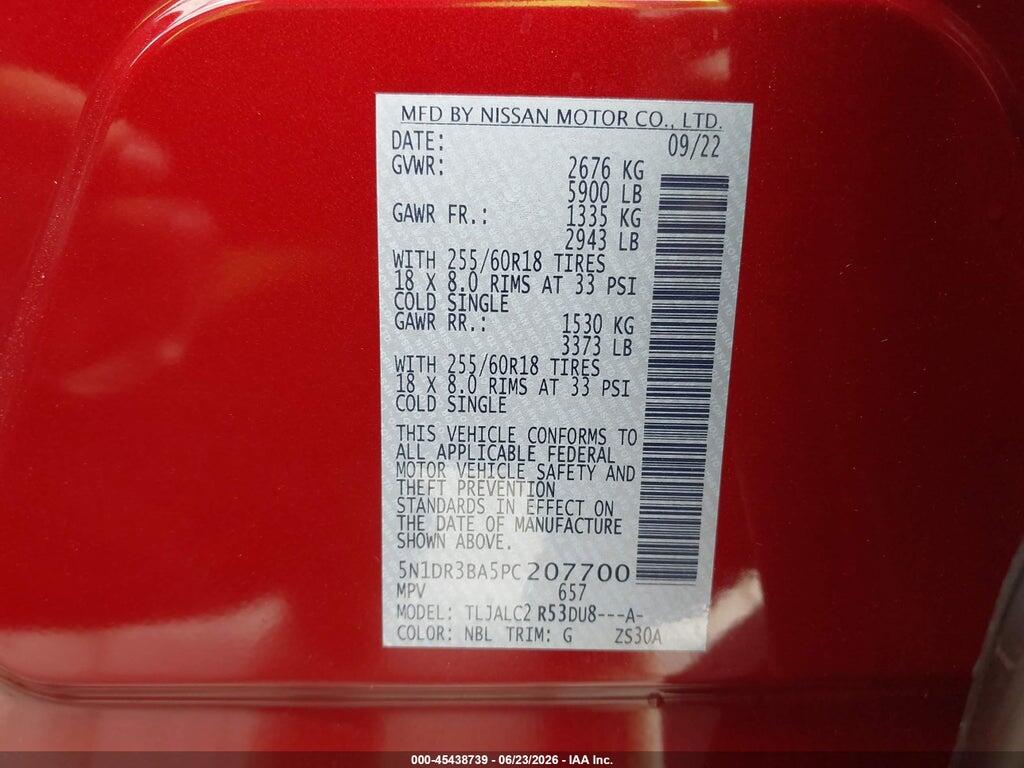 5N1DR3BA5PC207700 2023 NISSAN PATHFINDER photo no. 9