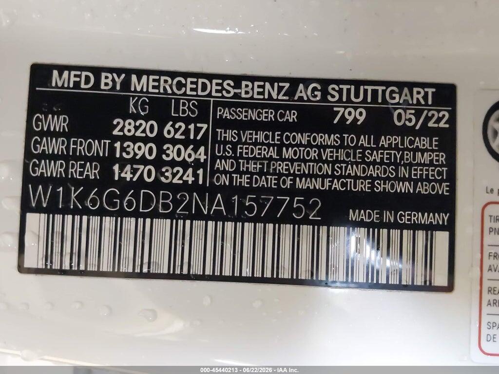 W1K6G6DB2NA157752 2022 MERCEDES-BENZ S 500 photo no. 9