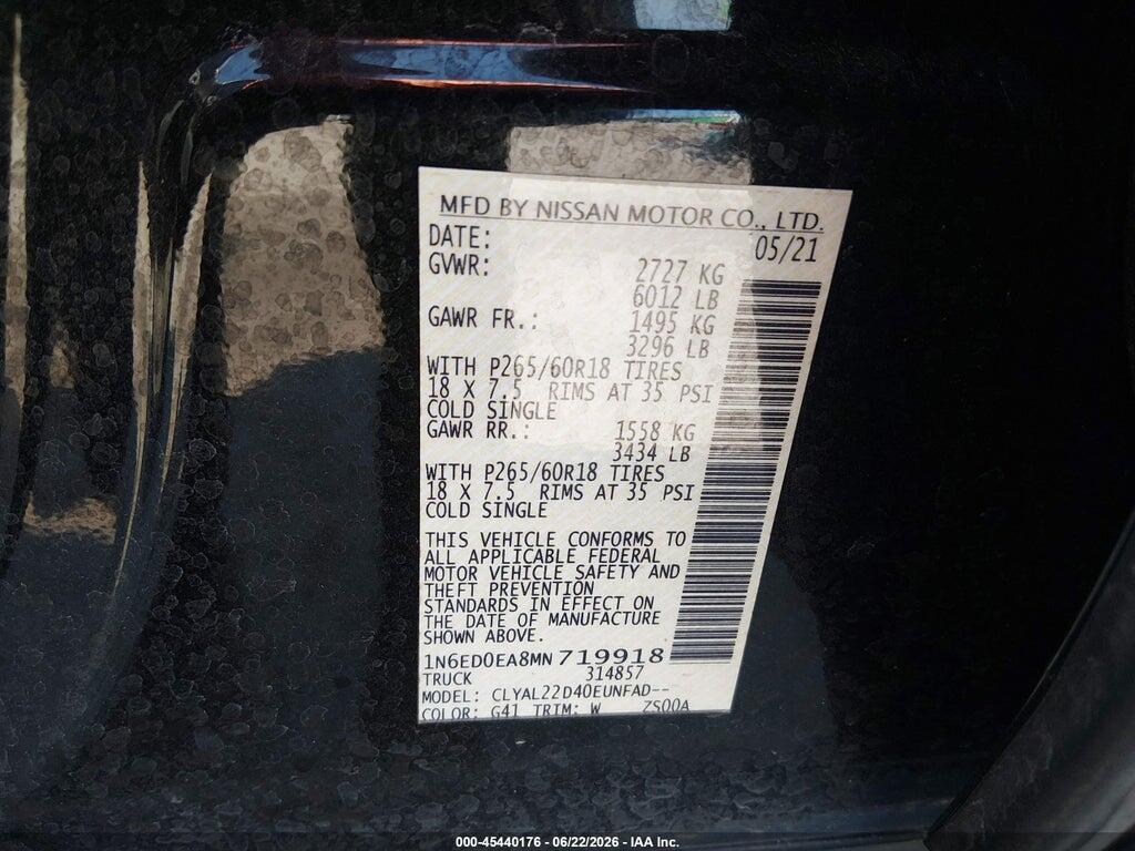 1N6ED0EA8MN719918 2021 NISSAN FRONTIER photo no. 9