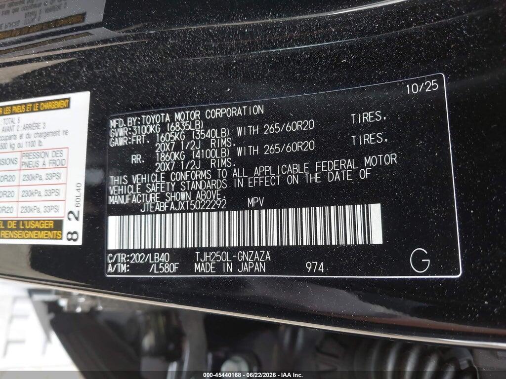 JTEABFAJXT5022292 2026 TOYOTA LAND CRUISER photo no. 9
