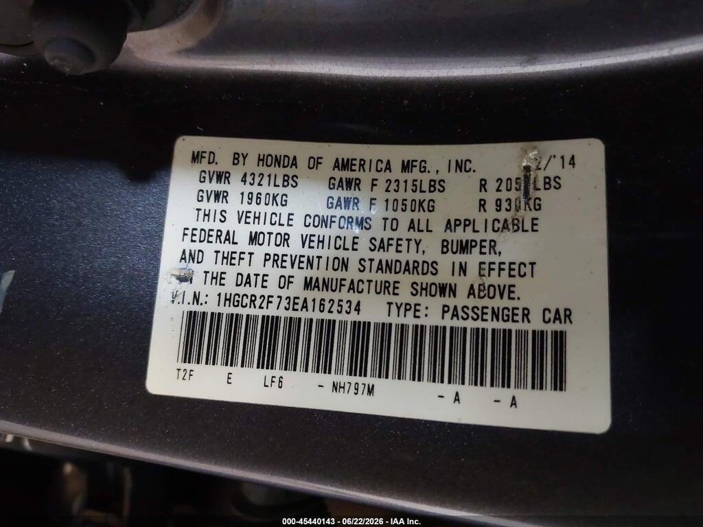 1HGCR2F73EA162534 2014 HONDA ACCORD photo no. 9