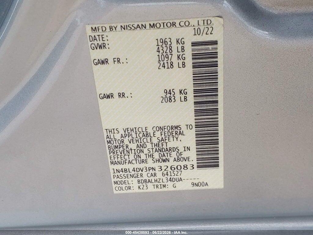 1N4BL4DV3PN326083 2023 NISSAN ALTIMA photo no. 9