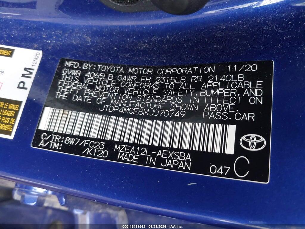 JTDP4MCE8MJ070749 2021 TOYOTA COROLLA photo no. 9