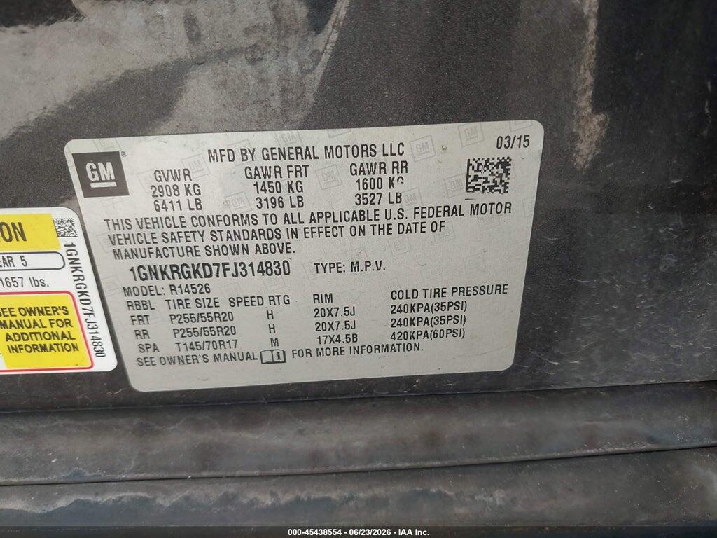 1GNKRGKD7FJ314830 2015 CHEVROLET TRAVERSE photo no. 9