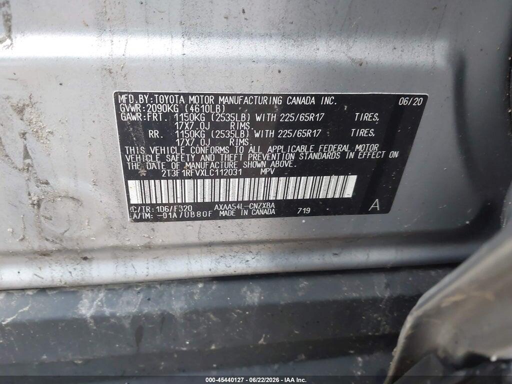 2T3F1RFVXLC112031 2020 TOYOTA RAV4 photo no. 9