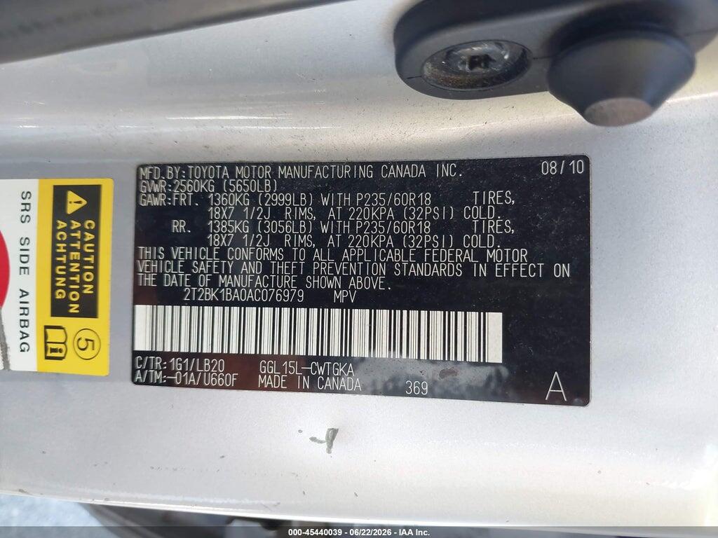 2T2BK1BA0AC076979 2010 LEXUS RX 350 photo no. 9