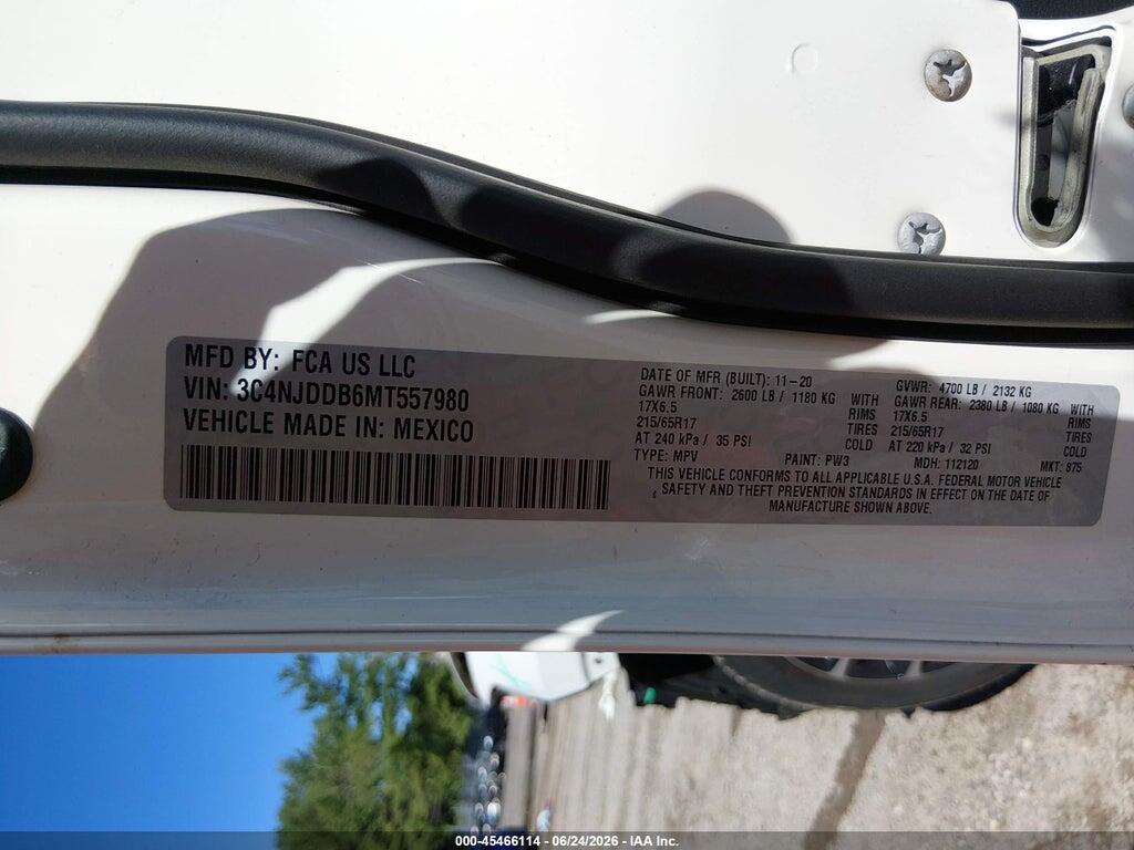 3C4NJDDB6MT557980 2021 JEEP COMPASS photo no. 9