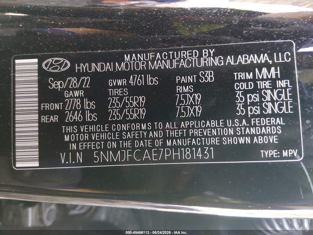 5NMJFCAE7PH181431 2023 HYUNDAI TUCSON photo no. 9